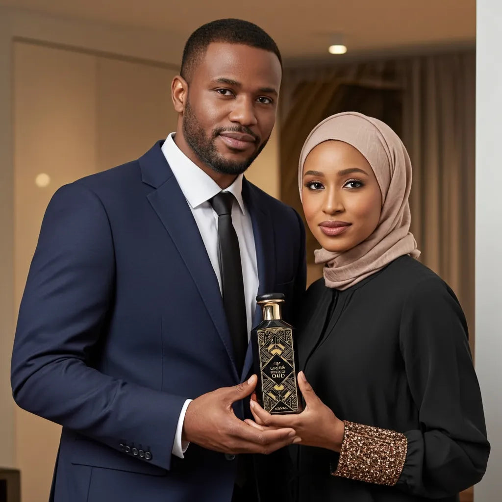 Adyan Voice of Oud 100ml Eau de Parfum. A luxurious rose oud fragrance for men and women with notes of rose, oud, and leather, presented in a beautifully designed bottle.