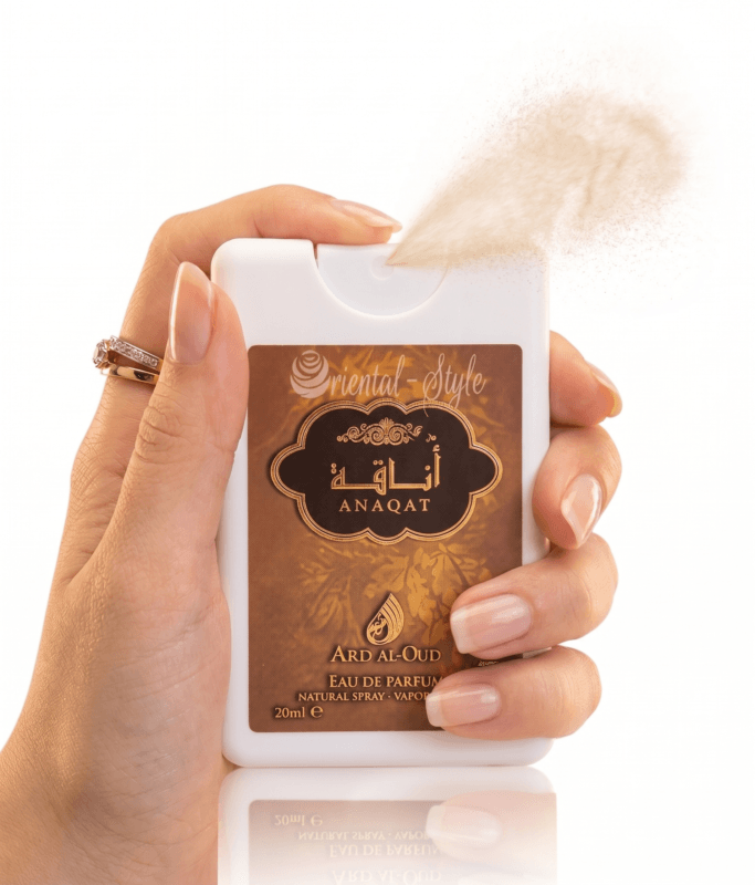 spraying oud pocket perfume 20ml Anaqat travel size perfume bottle by Ard Al Oud