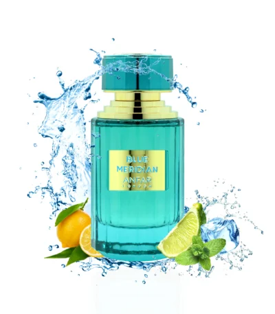 clean, sophisticated profiles of fragrances like Dior Sauvage, Versace Dylan Blue, and Acqua di Gio Profumo, Blue Meridian vy anfar london