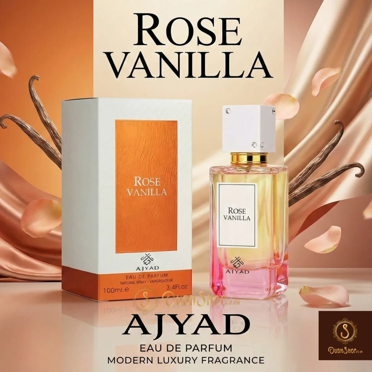 rose vanilla perfume for women by ajyad 100ml edp