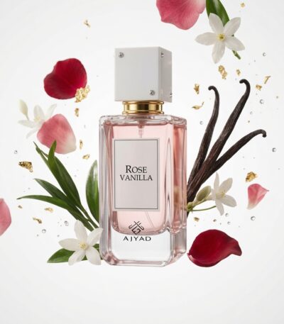 rose vanilla perfume by ajyad bottle