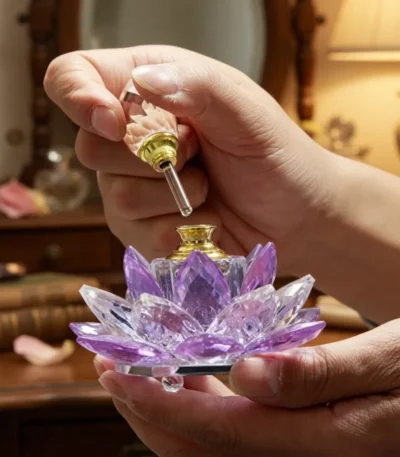 lotus crystal perfume oil 5ml gift bottle presentation