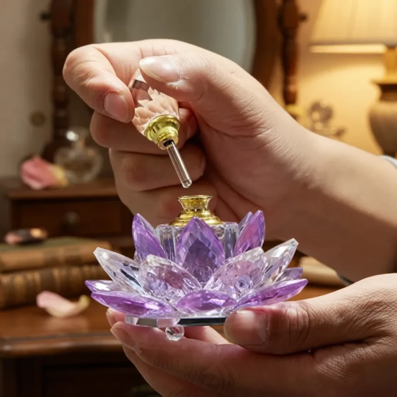 lotus crystal perfume oil 5ml gift bottle presentation