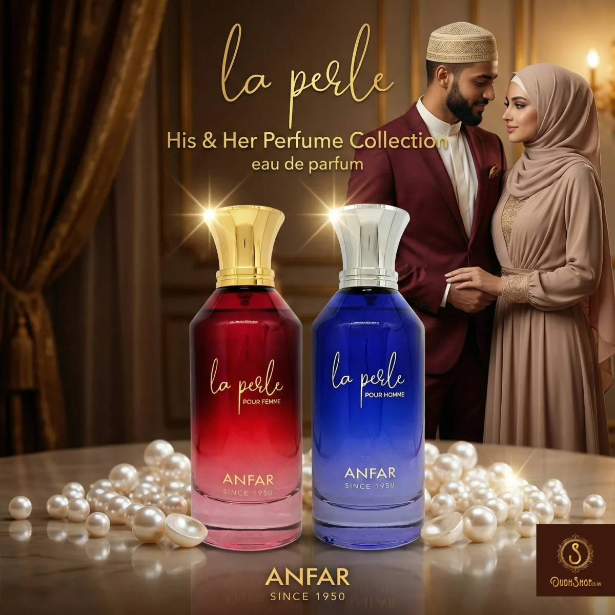La Perle Duo Set by Anfar exclusive his her perfume set for couple