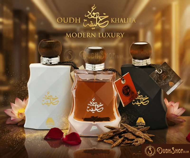 Arabian oud perfumes collection Anfar's Oudh Khalifa complete set
