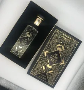 Adyan Voice of Oud 100ml Eau de Parfum. A luxurious fragrance for men and women with notes of rose, oud, and leather, presented in a beautifully designed bottle.