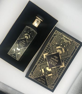 Adyan Voice of Oud 100ml Eau de Parfum. A luxurious fragrance for men and women with notes of rose, oud, and leather, presented in a beautifully designed bottle.