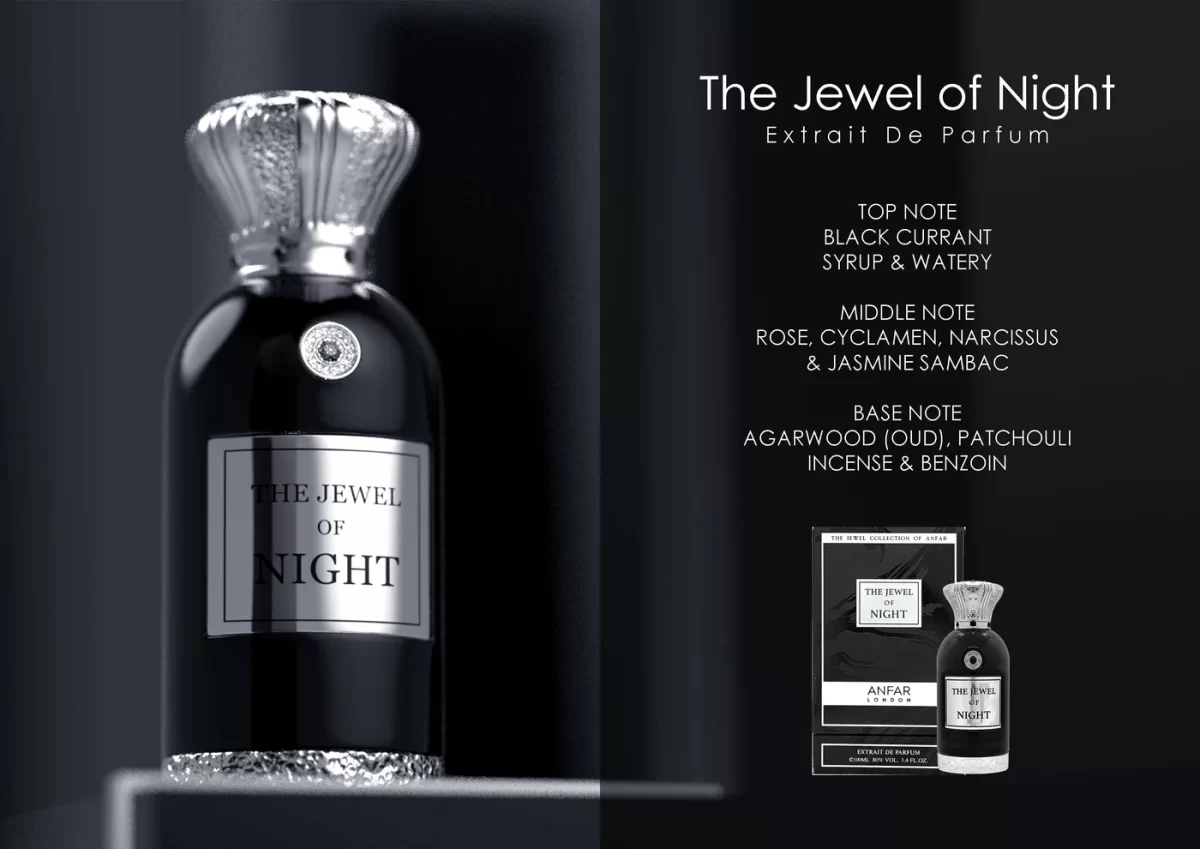 The Jewel of Night by Anfar – 100ML unisex perfume bottle with fruity and woody fragrance notes
