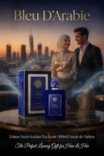 tea perfume bleu d'arabie perfume by adyan presnted by a male and a female