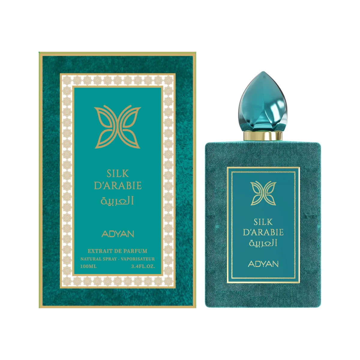 Arabian Musk Perfume |Silk D’Arabie by Adyan 100ml Extrait parfum velvet bottle and box