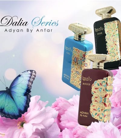 Bottles of Dalia series by Adyan 100ml Eau de Parfum from the Dalia Series with a sleek, elegant design.
