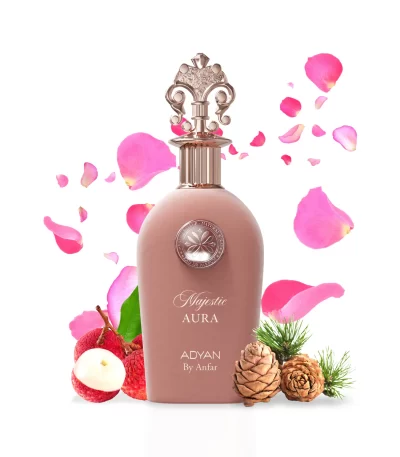 Mystic Aura by Adyan velvet finished bottle with decorative rose in gift box UK