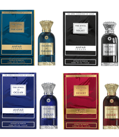 Anfar Jewel Series – 4 bottle 100ml unisex extrait de parfum collection gift set offer UK