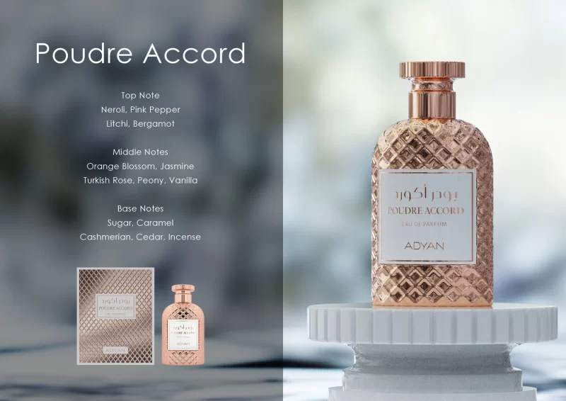 Poudre Accord by Adyan – 100ml Powdery Musk Perfume Bottle