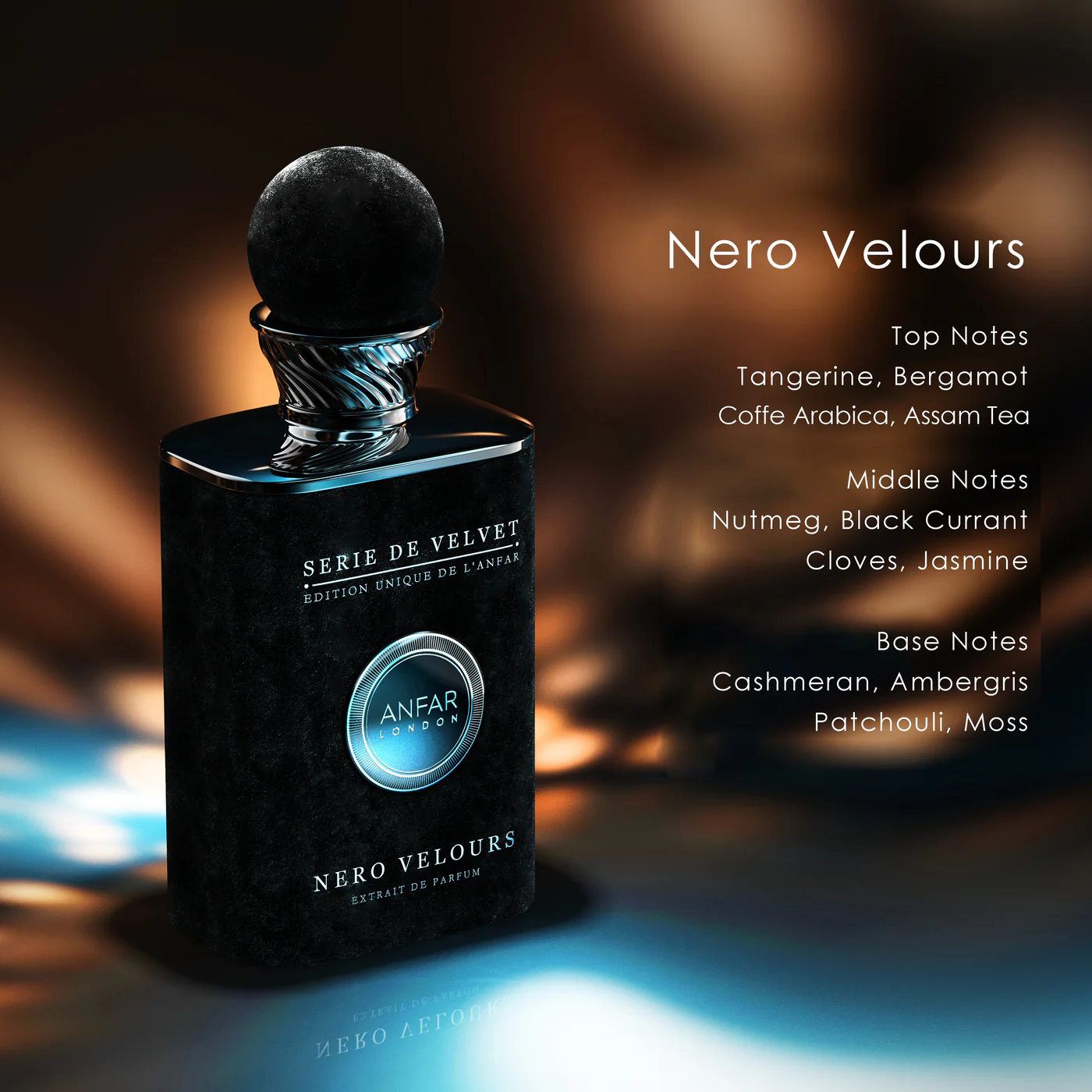 Anfar London Nero Velours – Série de Velvet Citrus Woody Musk Perfume oudh shop Nero Velours by Anfar London – 100ml Série de Velvet Citrus & Woody Musk Perfume Bottle
