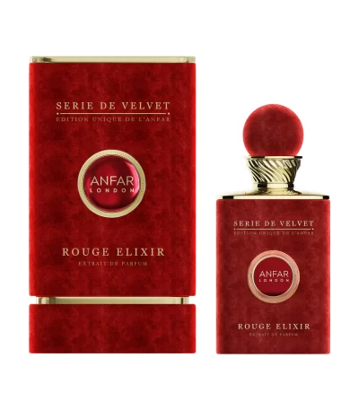 Rouge Elixir by Anfar London – 100ml Série de Velvet Extrait rose oud Perfume Bottle