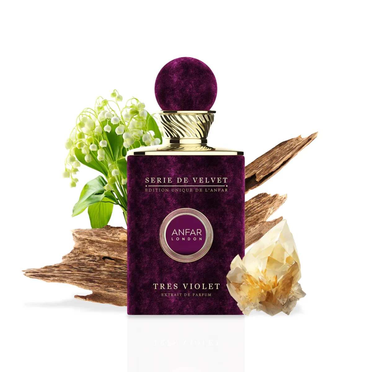 Tres Violet by Anfar London – 100ml Série de Velvet Extrait Perfume Bottle