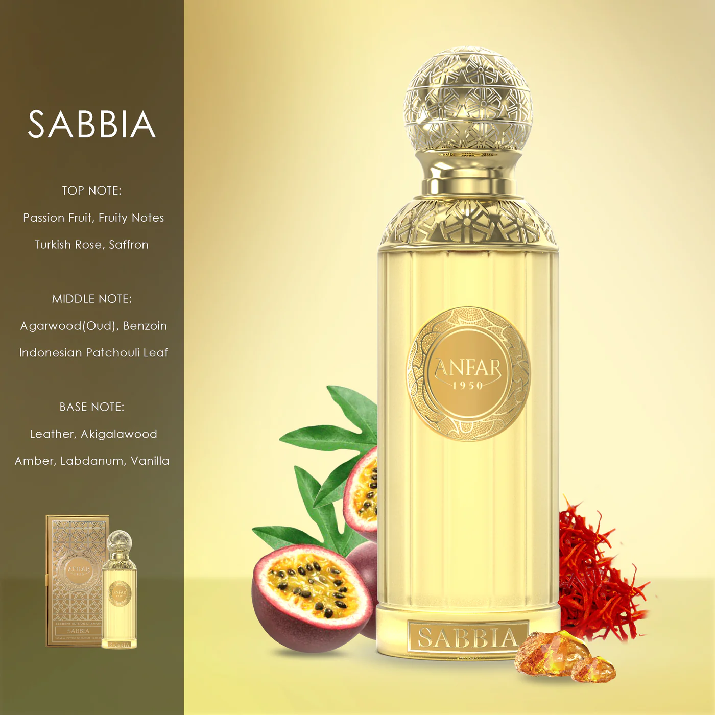 Sabbia Anfar Element Edition heavy glass bottle