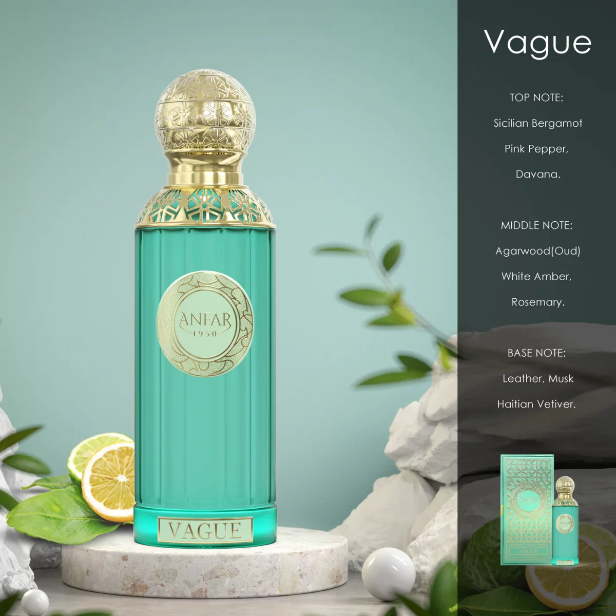 Vague by Anfar – 100ml Element Edition de Anfar Oud Leather Perfume Bottle