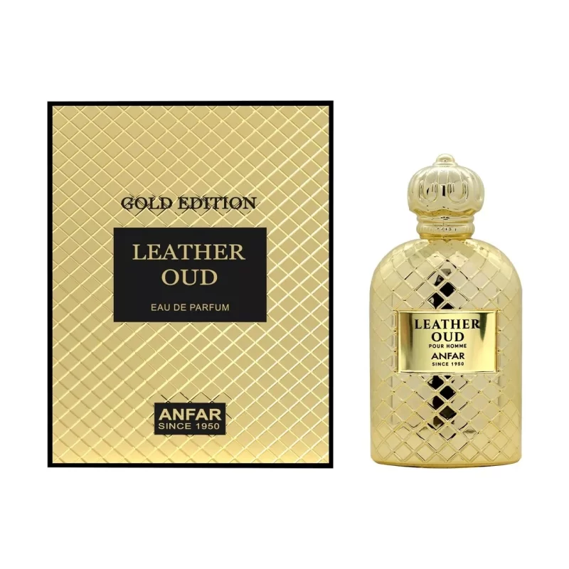 Leather Oud Gold Extrait de Parfum by Anfar – Long-Lasting Oud Perfume for Men