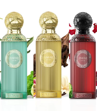long lasting oud perfume collection Fouco sabbia Vague by Anfar – 100ml Element Edition de Anfar Oud Leather Perfume Bottle