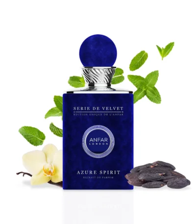 Azure Spirit by Anfar London – 100ml Série de Velvet Mint, Citrus & Woody Perfume Bottle