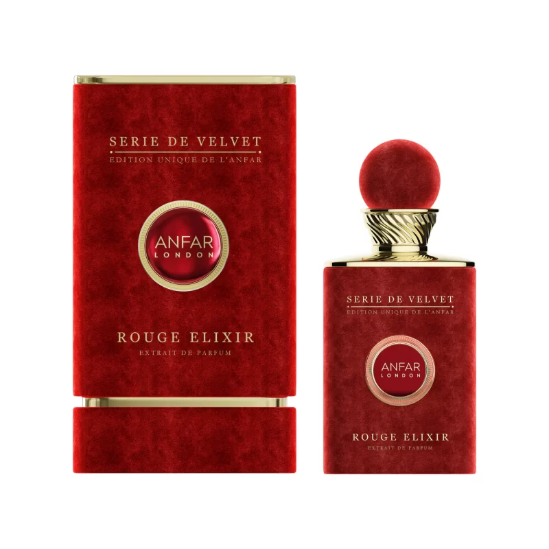 Rouge Elixir by Anfar London – 100ml Série de Velvet Extrait rose oud Perfume Bottle