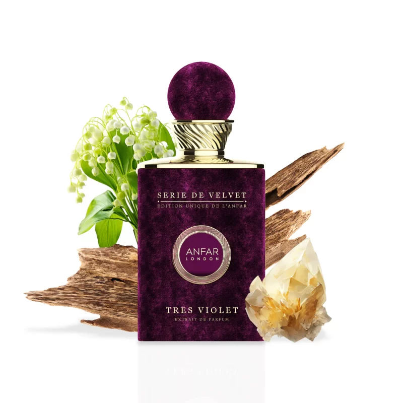 musk perfume Tres Violet by Anfar London – 100ml Série de Velvet Extrait Perfume Bottle