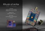 An exquisite bottle of Rituals of Anfar Chef-D'Oeuvre 80ml Extrait de Parfum on a dark, luxurious background, showcasing the brand's elegant packaging.