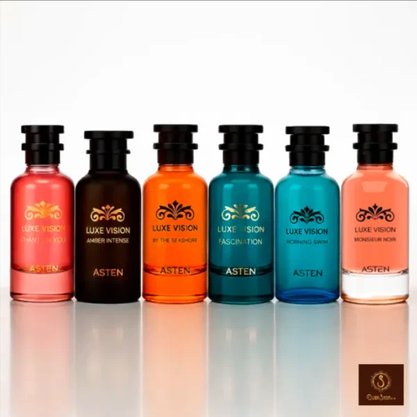 Asten Luxe Vision Collection, a curated selection of premium, designer inspired fragrances. Each 100ml Eau de Parfum is masterfully crafted to evoke the essence of iconic Louis Vuitton inspired perfumes