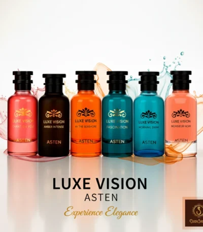 Asten Luxe Vision Collection, a curated selection of premium, designer inspired fragrances. Each 100ml Eau de Parfum is masterfully crafted to evoke the essence of iconic Louis Vuitton inspired perfumes