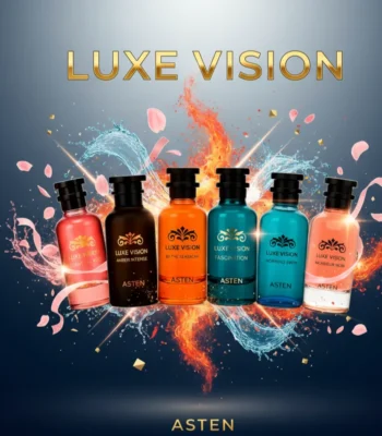 Asten Luxe Vision Collection, a curated selection of premium, designer inspired fragrances. Each 100ml Eau de Parfum is masterfully crafted to evoke the essence of iconic Louis Vuitton inspired perfumes