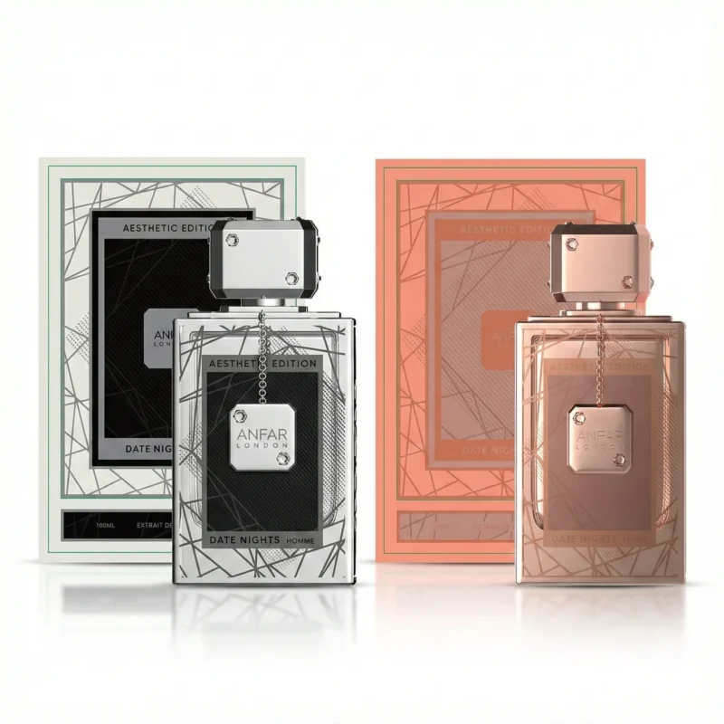 Date Nights Duo Set by Anfar London, the ultimate romantic his and hers perfume set for anniversary, wedding or valentines day.