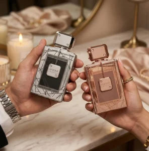 Date Nights Duo Set by Anfar London, the ultimate romantic his and hers perfume set for anniversary, wedding or valentines day.