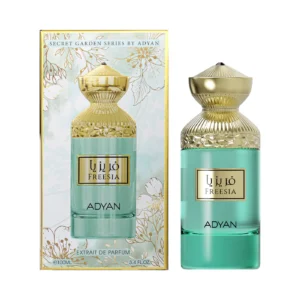 Soft Powdery Floral Perfume Freesia by Adyan Extrait de Parfum bottle and packaging