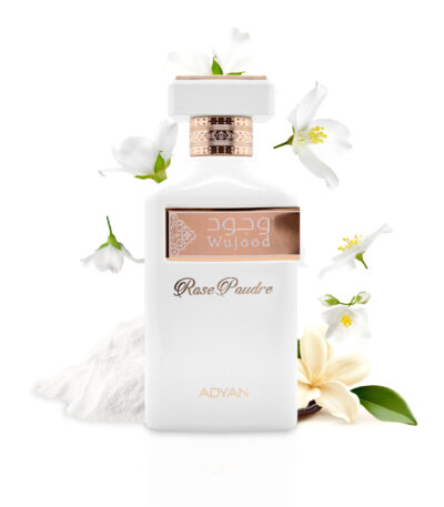 Powdery Vanilla Perfume for women Adyan Wujood Rose Poudre perfume bottle