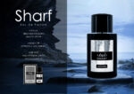 Sharf by Adyan sandalwood perfume for men showing bergamot, green tea and creamy sandalwood notes in elegant composition notes details