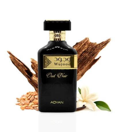 Adyan Wujood Oud Noir matte black oud perfume bottle for men 100ml