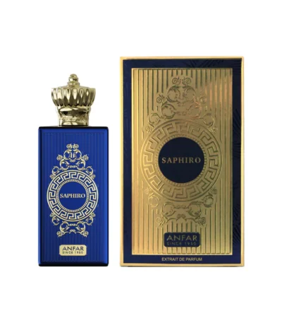 Gourmand Oud Perfume Saphiro 80ml Parfum by Anfar oud from dubai bottle and packaging