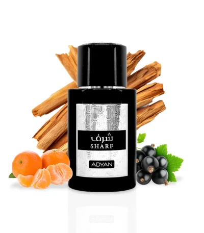 Sharf by Adyan 100ml EDP black and silver bottle – fresh citrus woody aromatic men’s perfume with sandalwood and musk