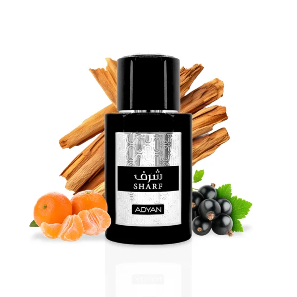 Sharf by Adyan 100ml EDP black and silver bottle – fresh citrus woody aromatic men’s perfume with sandalwood and musk
