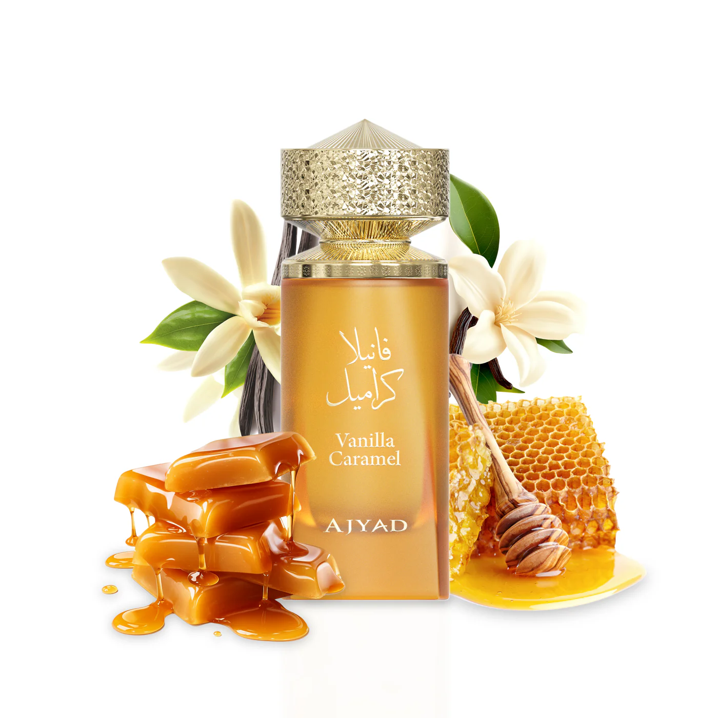 vanilla caramel 100ml parfum by ajyad sweet vanilla scent Vanilla Caramel perfume by Ajyad 100ml edp bottle