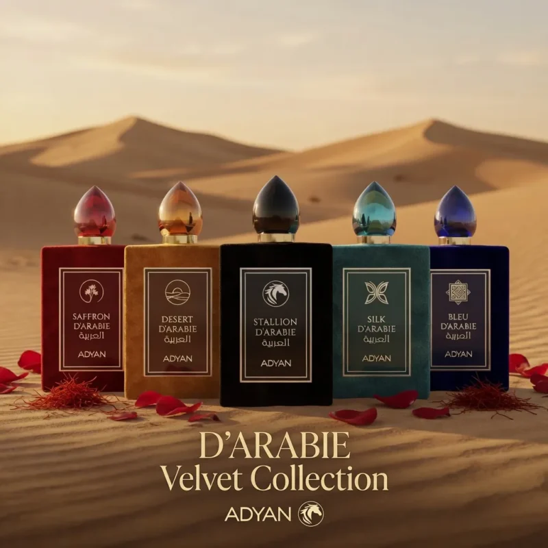Arabian oud perfume D'Arabie by adyan beautiful velvert perfume bottles collection poster
