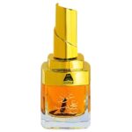Anfar Oud Ajeeb perfume bottle with amber liquid and a decorative gold cap.